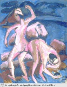 Two bathers (Fehmarn) by Ernst Ludwig Kirchner