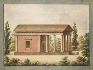 Prospetto Di Un Edificio A Tempio, Parte Del Decoro Di Un Giardino by Giuseppe Cacialli
