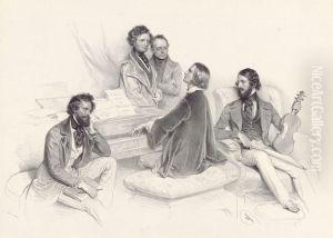 A Matinee at Liszts by Josef Nikolaus Kriehuber