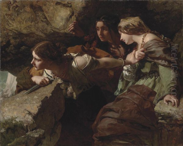 Le Courage, l'Anxiete et le Desespoir observent la bataille - view 1