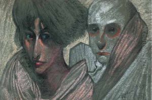Double portrait of Winifred Cooper and a doctor by Stanislaw Ignacy Witkiewicz (Witkacy)