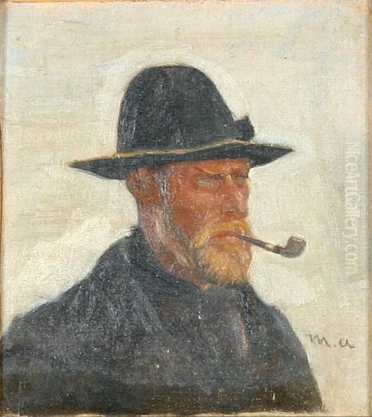 A fisherman smoking a pipe. - view 1