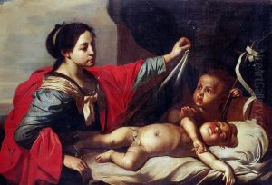Vierge a l'Enfant avec saint Jean-Baptiste by Jean-Guillaume Carlier