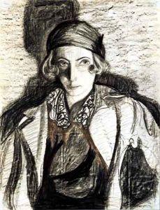 Portrait of Eugenia Dunin-Borkowska, with a shadow Portrait of Eugenia Dunin-Borkowska, with a shadow