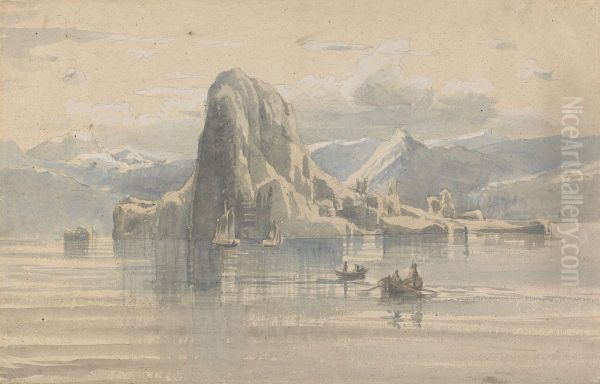 Boats, Mountain Peaks and Calm Seas - view 1