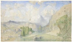 Mountain landscape by Lars Hertervig