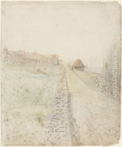 Fra Lokkeveien i utkanten av Stavanger by Lars Hertervig