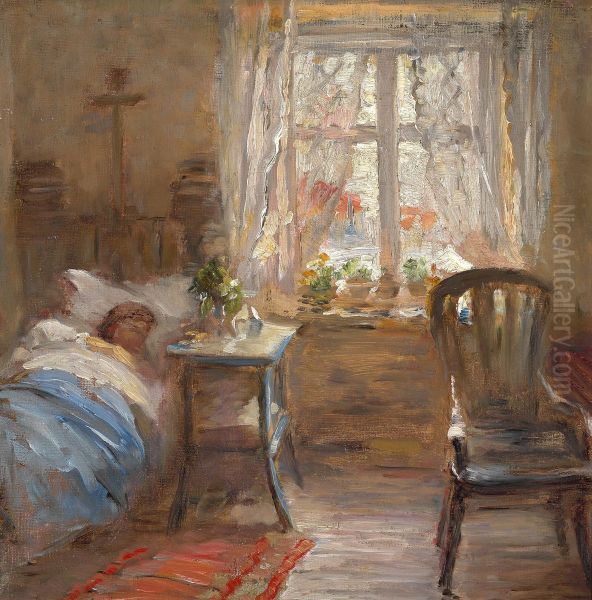 Interior med sovende kvinde - view 1