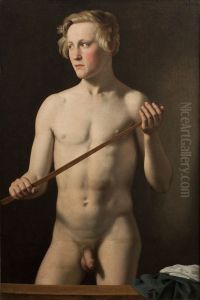 Standing male model Carl Frorup by Christoffer Wilhelm Eckersberg