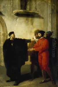 Shylock rebuffing Antonio