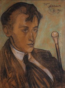 Portret Brunona Jasienskiego by Stanislaw Ignacy Witkiewicz (Witkacy)