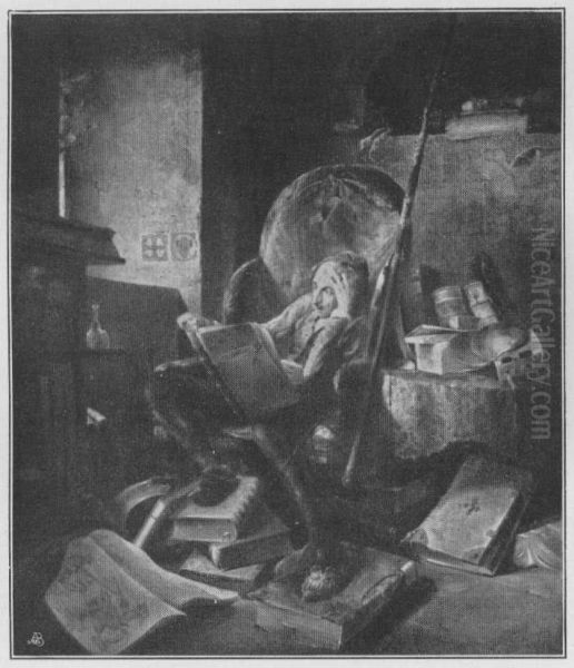 Don Quijote reading in an armchair - view 1