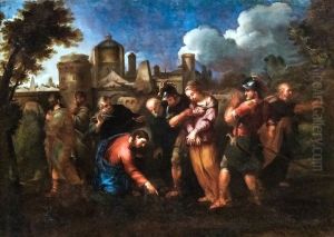 La femme adultere by Nicolas Poussin