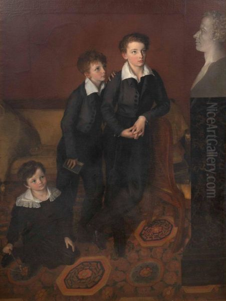 Portrait of the three sons of General Foy - view 1