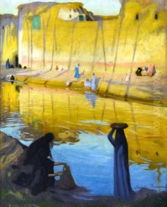 Bords du Nil a Marg, effet du soir by Emile Bernard