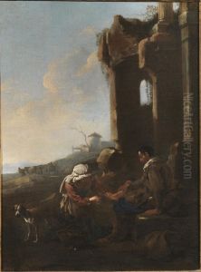 Figures in the vicinity of architectural ruins