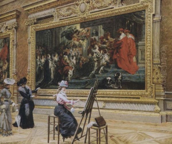 The Earnest Pupil in the Rubens Room, Louvre - view 1