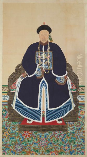 Portrait of a Qing Courtier, possibly Jing Shou (d. 1889) - view 1