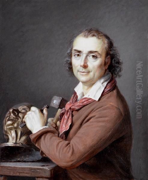 Houdon travaillant au buste de Voltaire - view 1