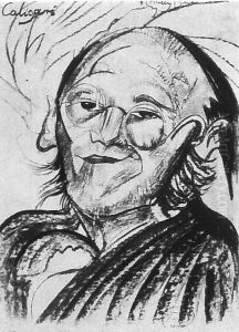 Portrait of Doctor Caligari, "at a young age as a student"