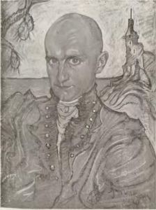Chytry ksiaze albanski, a pejzazu nadmorskim
