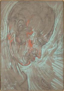 Portret mezczyzny, z profilu by Stanislaw Ignacy Witkiewicz (Witkacy)