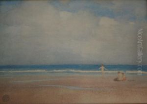 Three Figures On A Beach by James Cadenhead