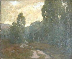 A Woodland Landscape With A Stream by James Cadenhead