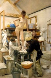 A Casting from Life by Edouard Dantan