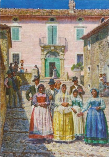 Wedding procession in Civita d'Antino. - view 1