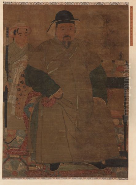 Portrait of a man (Li Zhaodao) and his servant - view 1