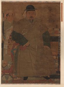 Portrait of a man (Li Zhaodao) and his servant by unknown
