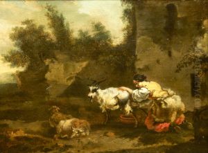 Woman Milking a Goat by Nicolaes Pieterszoon Berchem