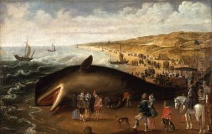 The Whale Beached between Scheveningen and Katwijk, with Elegant Sightseers