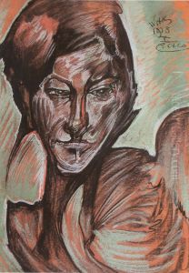 Portrait of Leokadia Bialynicka-Birula, remarried Janiszewska, "Griffin" by Stanislaw Ignacy Witkiewicz (Witkacy)