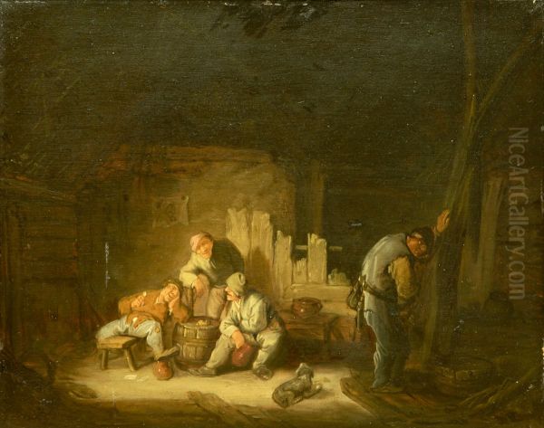 Cottage Interior with Four Peasants - view 1