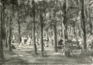 Im Tiergarten by Max Liebermann