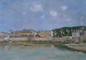 The harbor of Trouville by Eugene Louis Boudin