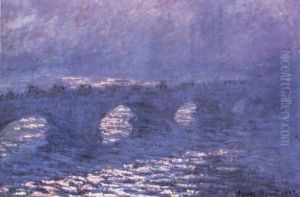 Le pont de Waterloo, effet de soleil dans la brume