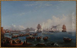 Depart en bateau de la duchesse d'Aumale dans le golfe de Naples by Salvatore Fergola