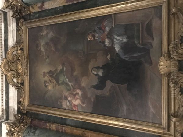 Saint Jane Frances of Chantal and Saint Francis of Sales in adoration of the Heart of Jesus - view 1
