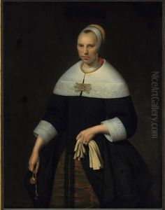 Portrait of a woman with a watch and gloves