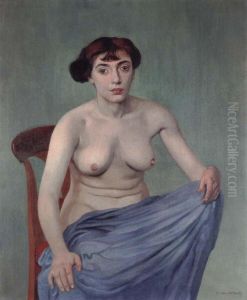 Nude in Blue Fabric