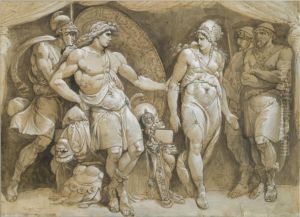 Briseis Leaving Achilles' Tent by Giuseppe Cades