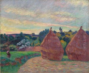 Getreideschober in der Ile-de-France by Armand Guillaumin