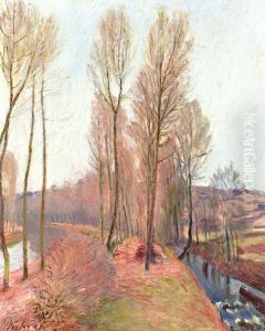 The Orvanne and the Loing Canal in Winter by Alfred Sisley