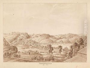 Halden sett fra Rod herregard by Heinrich August Grosch