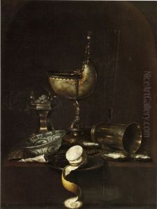 Still Life with Nautilus Cup and Wan-Li bowl by Willem Claesz. Heda