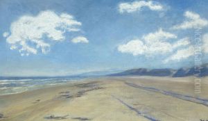 Sommerdag pa Skagen Sonderstrand. by Michael Peter Ancher