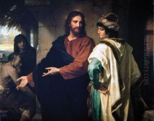 Christ and the young rich ruler by Heinrich Hofmann